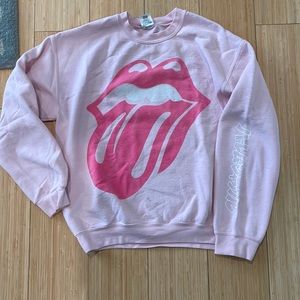 Urban Outfitters Rolling Stones Light Pink Crewneck Sweatshirt